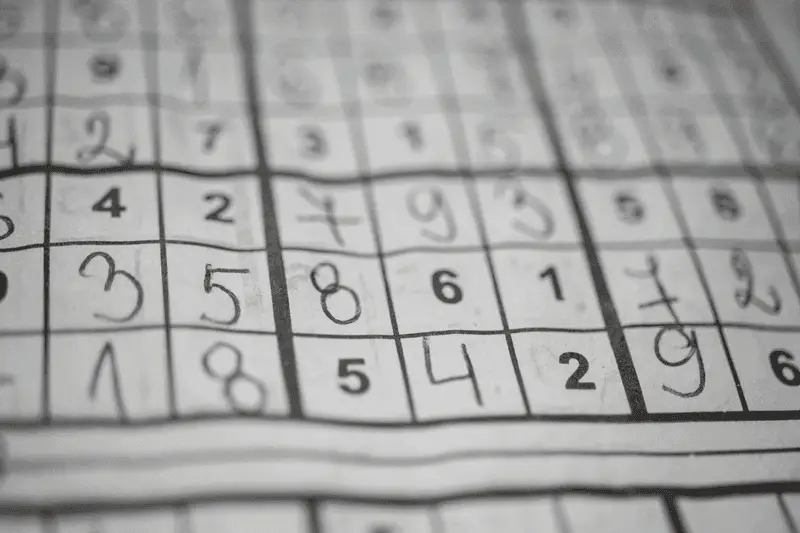 Photograph of a Sudoku puzzle in a newspaper